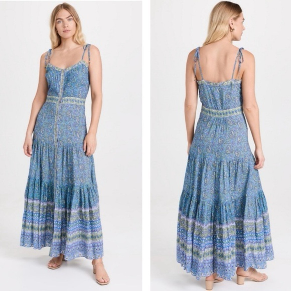 Veronica Beard Blue Patterned Maxi Dress small
